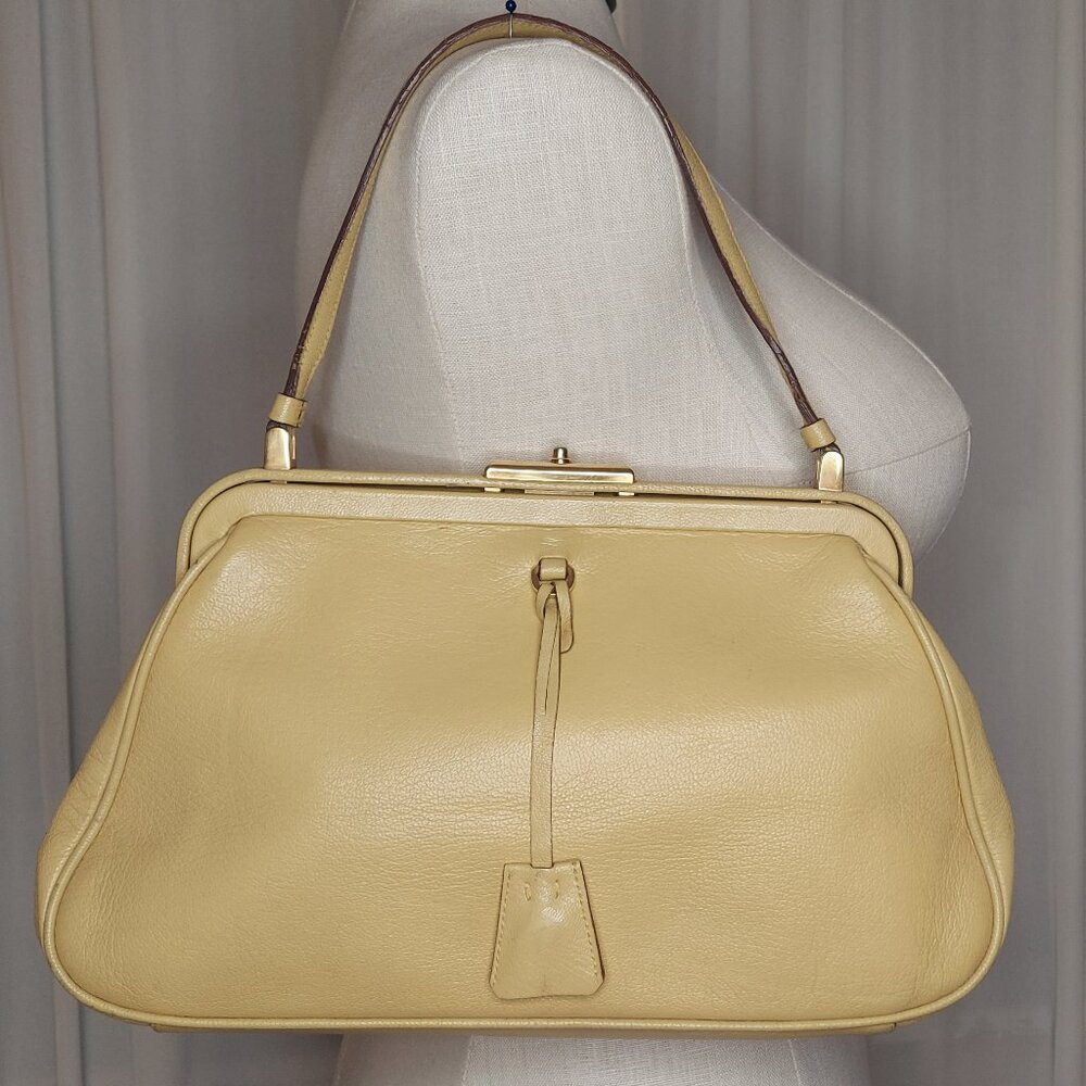 Vintage Women's Prada Handbag Yellow Purse